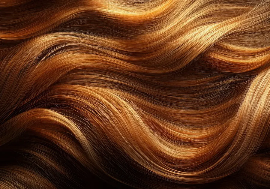 rote Haare mit Wellen